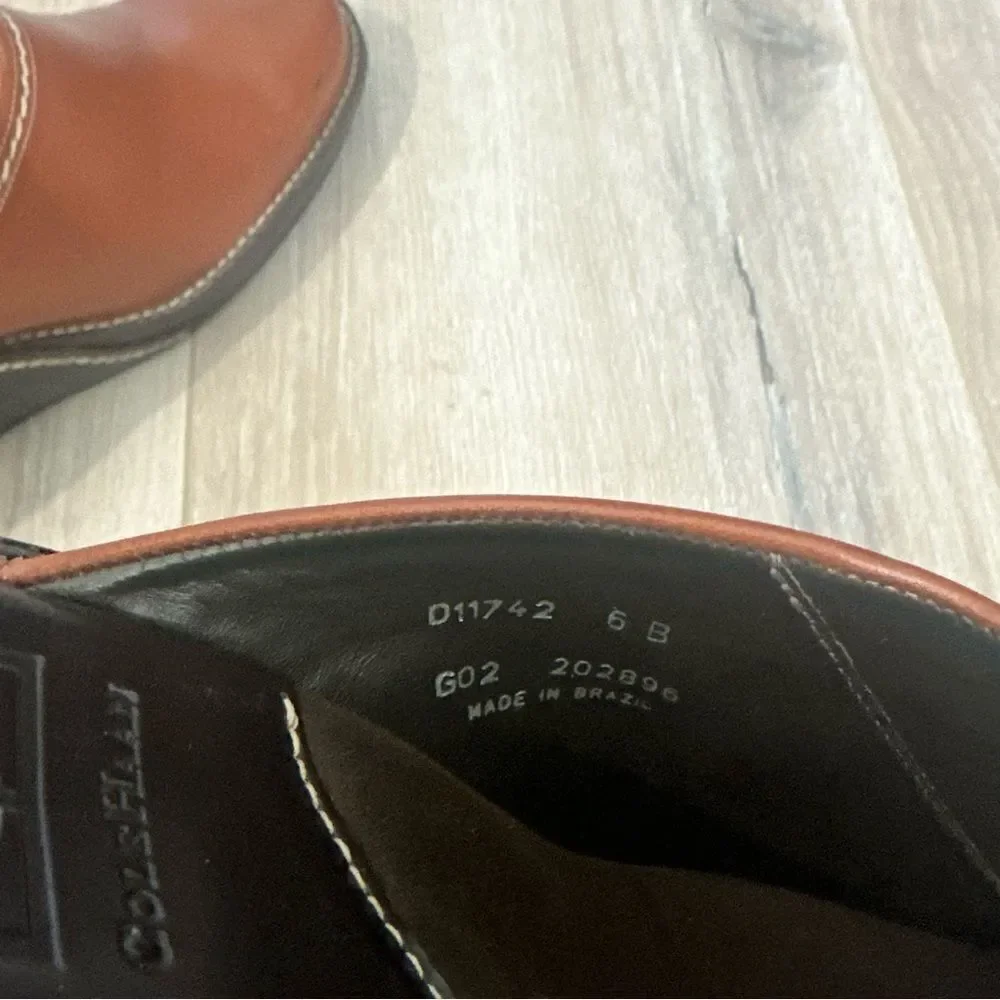 Cole Haan Elyssa Wedge Clogs Slip On Mules Shoes Brown Leather‎ Women’s Size 6